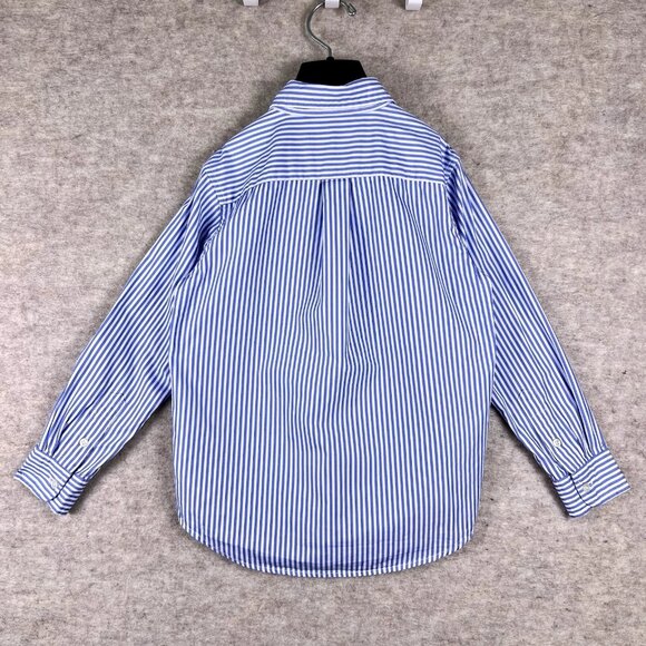 Polo Ralph Lauren Boys Blue White Striped Button Down Shirt Size 6 Classic - Picture 4 of 10